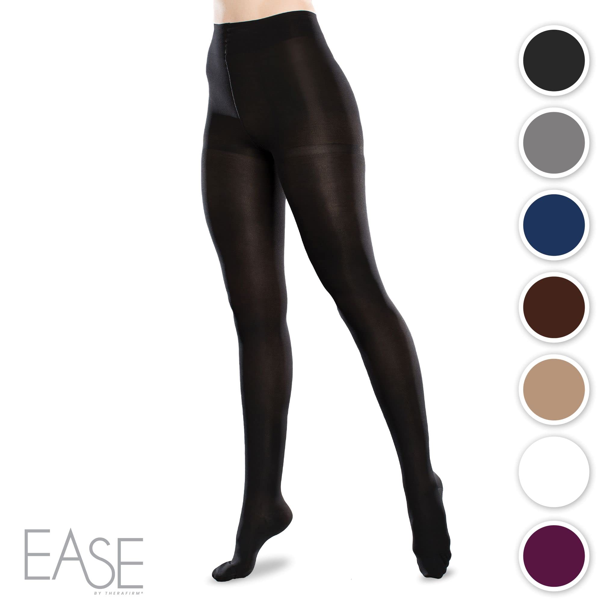 Ease Microfiber 20-30mmHg Moderate Compression Support Tights for Women - Comfortable Medical & Athletic Legwear for Varicose Veins, Running & Travel