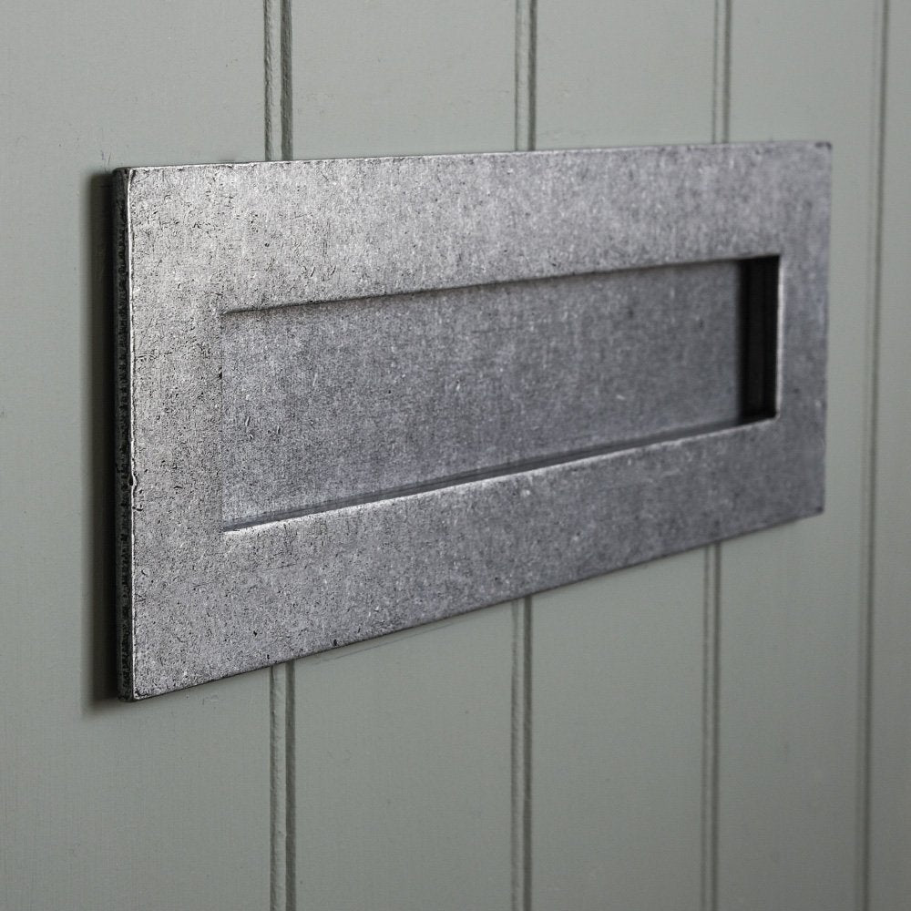 Antique Pewter Letter Plate - Elegant Mail Slot Cover for Doors - Perfect for Home, Office & Vintage Decor