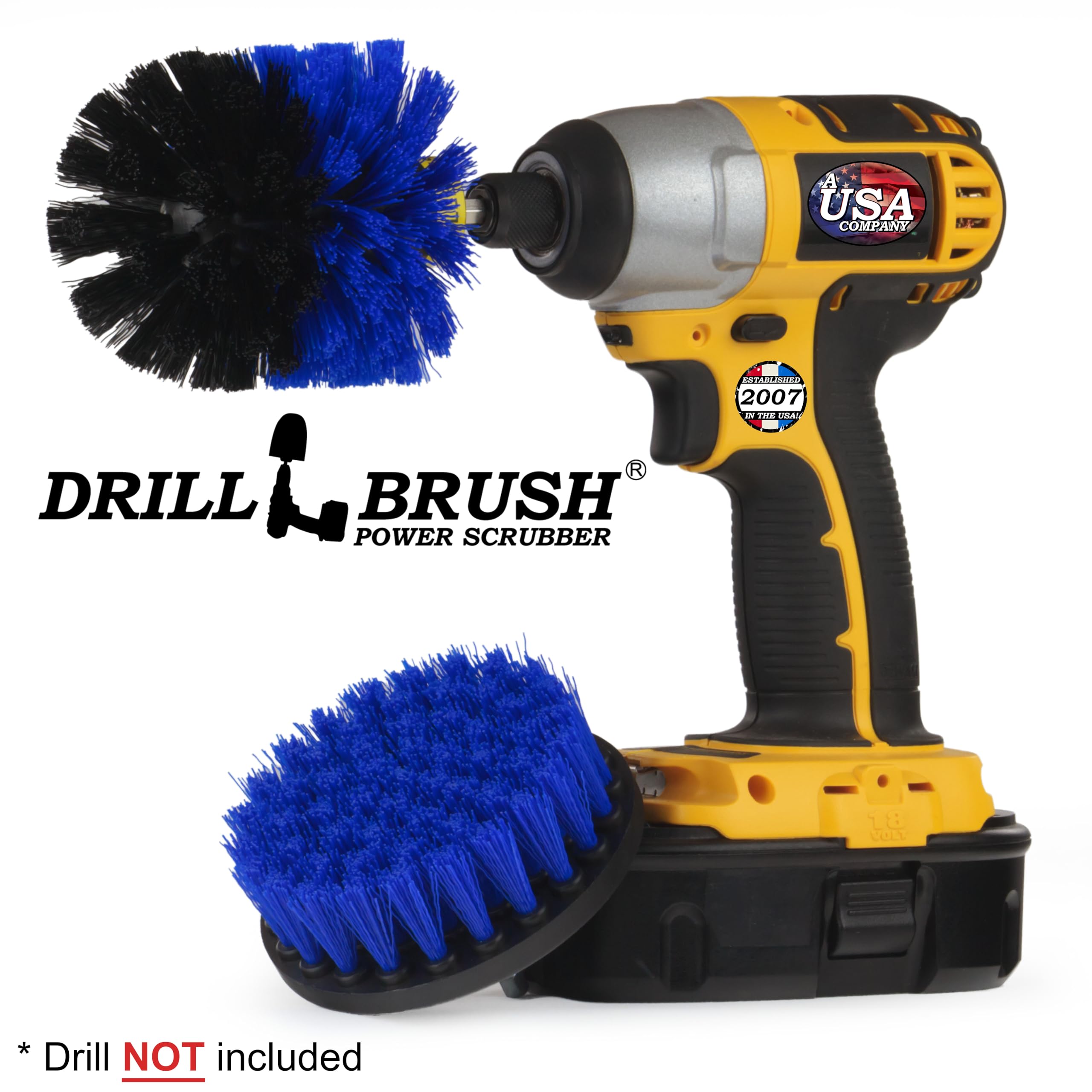 Marine Cleaning Brush Set - Boat & Hull Scrubber Kit with Spinning Drill Attachment - Aquatic & Tank Cleaning Brushes for Barnacle Removal - Professional Boat Maintenance Tools for Marine & Dock Use