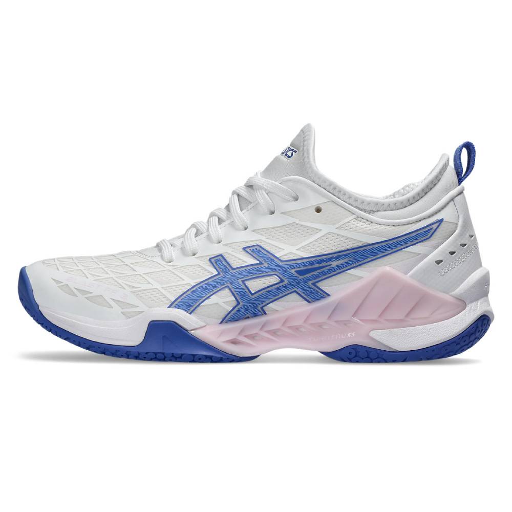ASICS Blast FF 3 Women's Volleyball Shoes - White/Sapphire - Indoor Court Shoes for Women - Perfect for Volleyball, Badminton & Squash Games