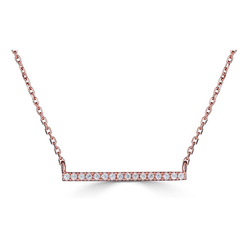 14K Gold 0.08 CTW Diamond Horizontal Bar Necklace for Women - Elegant Layering Piece for Everyday Wear & Special Occasions