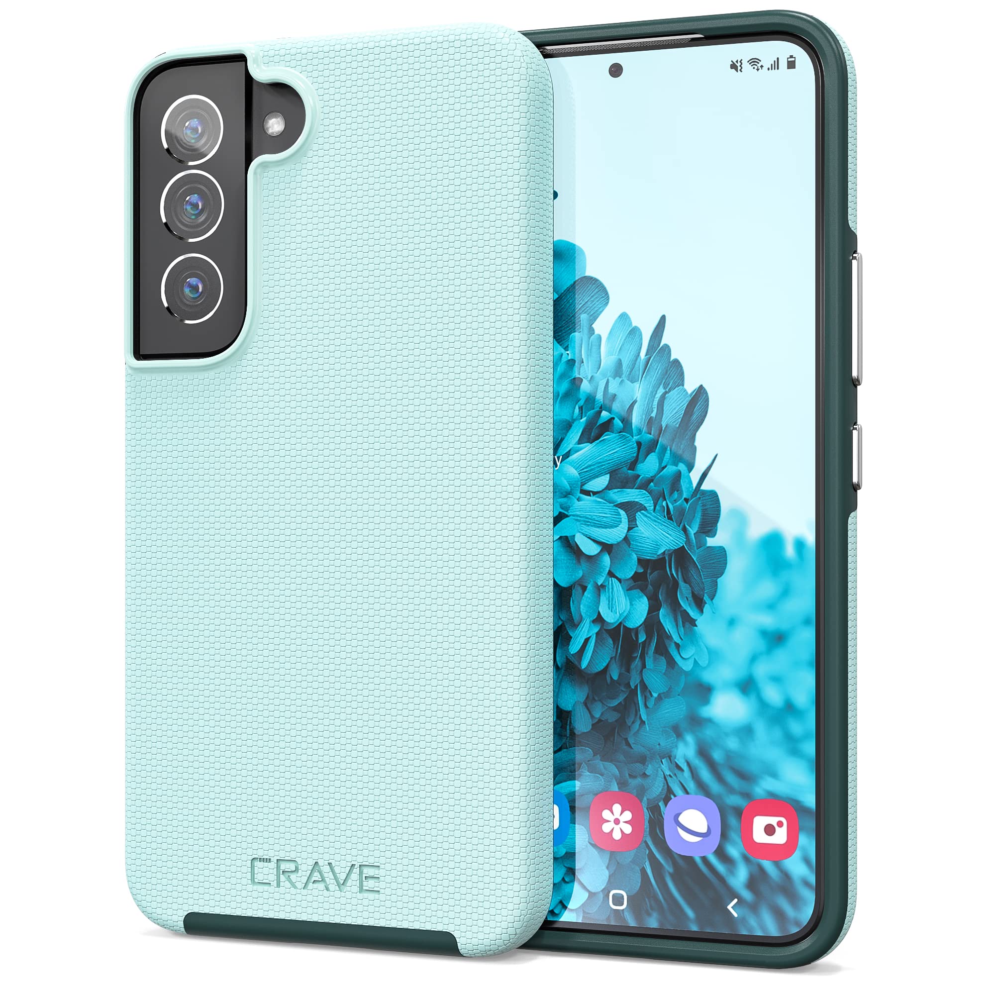 Shockproof Samsung Galaxy S22 Case with Dual Layer Protection - Crave Dual Guard Heavy Duty Phone Cover for Galaxy S22 5G (Aqua Blue) | Perfect for Outdoor Activities, Work & Everyday Use