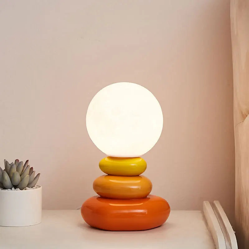 Elegant Egg Moon Ceramic Table Lamp - Modern Nightstand & Bedside Lighting for Bedroom, Living Room, and Office Decor