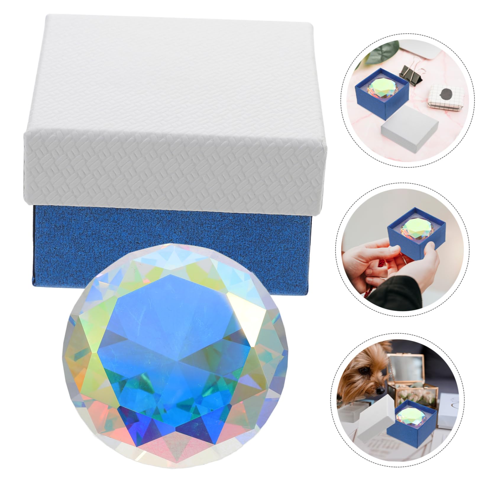 2pcs Crystal Glass Diamond Wedding Table Centerpiece - Fake Diamond Decorations for Wedding, Party, Home Decor - Vase Filler, Crystal Gems, Faux Diamonds for Elegant Events & Luxury Home Styling