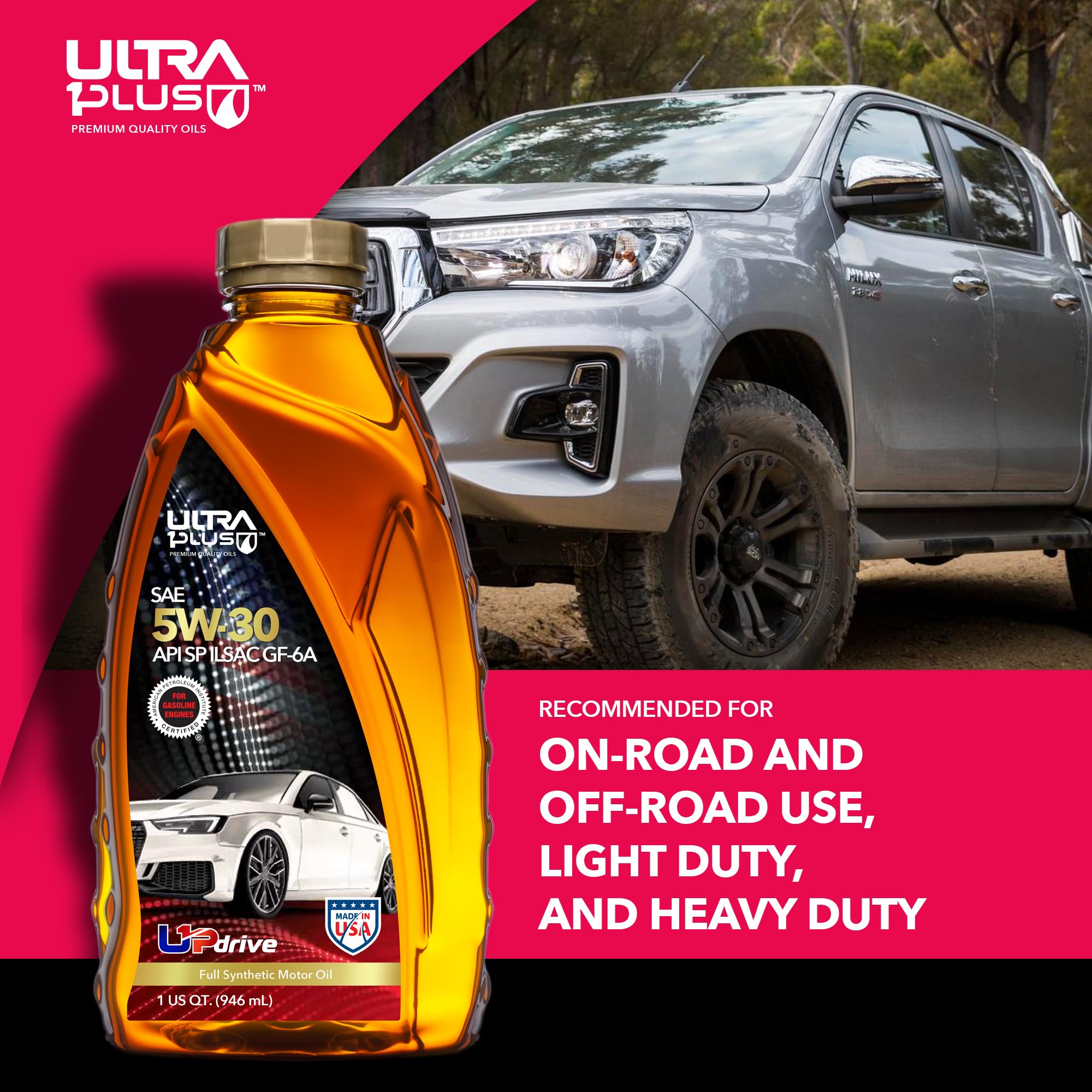 Premium SAE 5W-30 Full Synthetic Motor Oil API SP ILSAC GF-6A - 12 Quart Pack for Cars, Trucks & SUVs - High Performance Engine Protection for Extreme Temperatures & Long Drain Intervals