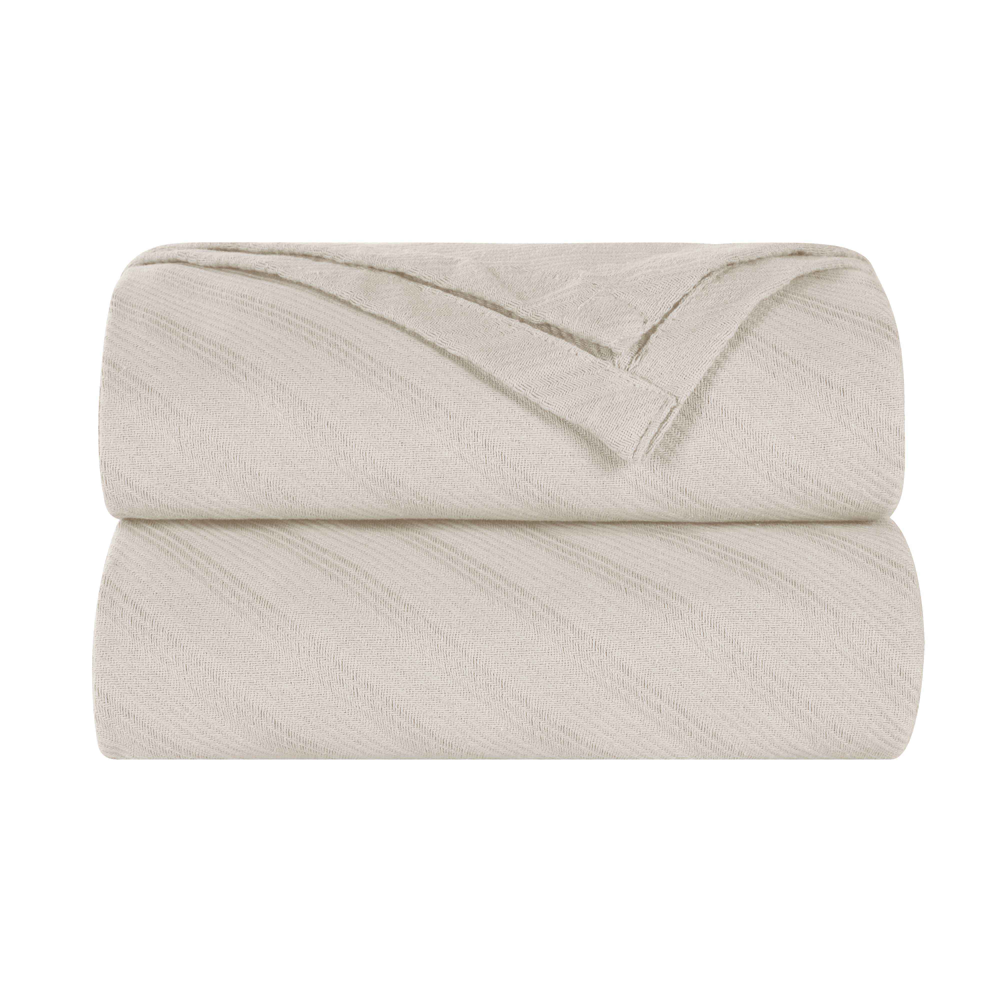 Premium Milan Cotton Textured Striped Lightweight Woven Blanket - Soft & Breathable Throw for Sofa, Bed, Picnic & Outdoor Use