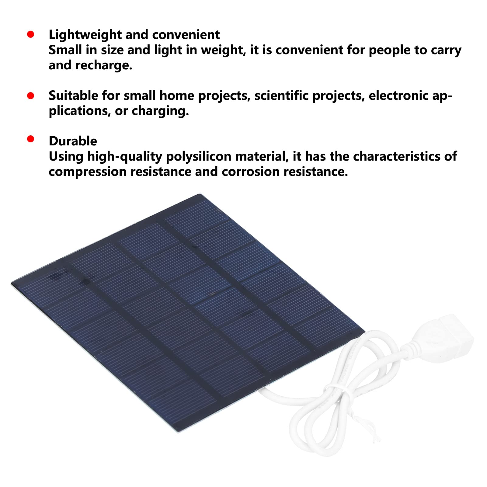 FTVOGUE 1.5W 6V Mini Portable Solar Panel - 4.3x4.3in Polysilicon Solar Charger for Rechargeable Batteries, Emergency Power, Camping & DIY Science Projects - Perfect for Off-Grid Living & Outdoor Adventures