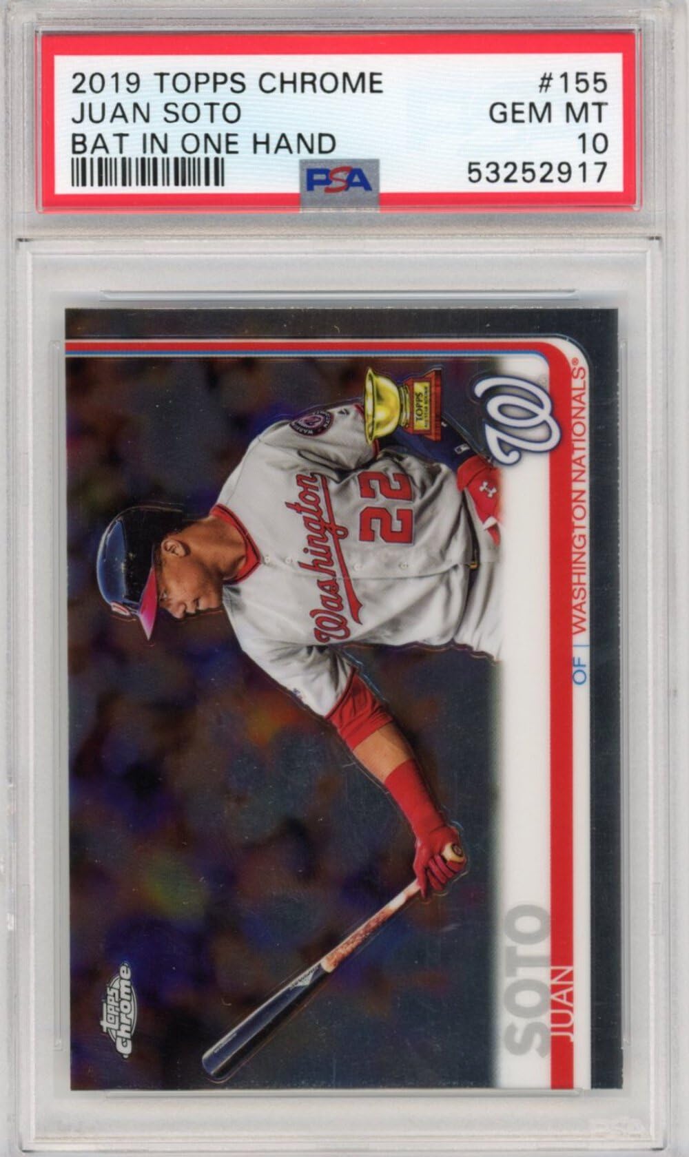 2019 Topps Chrome Juan Soto #155 Bat In One Hand Rookie Cup RC PSA 10 Gem Mint Baseball Card - Perfect for Collectors, Investment & Display in Sports Memorabilia Collections