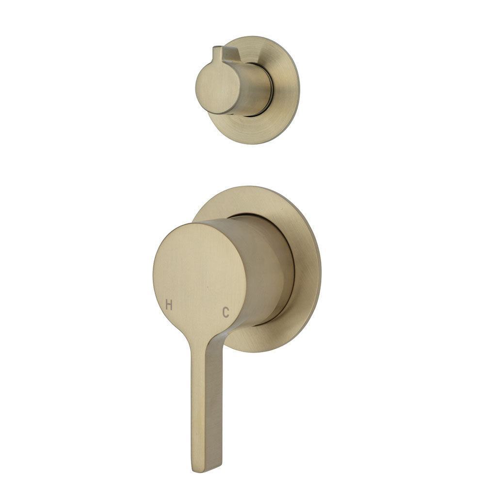 Fienza Sansa Small Round Wall Mounted Brass Faucet - Bathroom & Kitchen Sink Mixer for Modern & Urban Home Decor