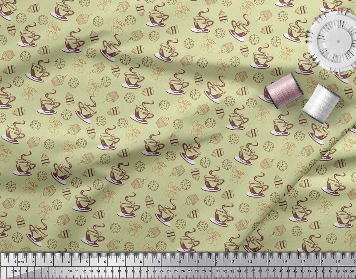 Soimoi Beige Cotton Voile Fabric by The Yard - 56