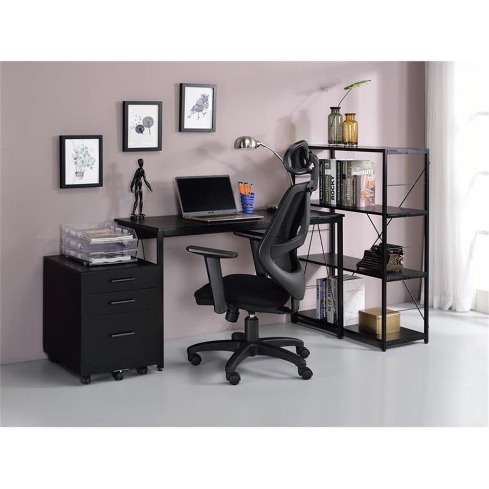 Acme Zaidin Black Wooden Rectangle Writing Desk with Metal Sled Base - Perfect for Home Office, Study & Small Spaces