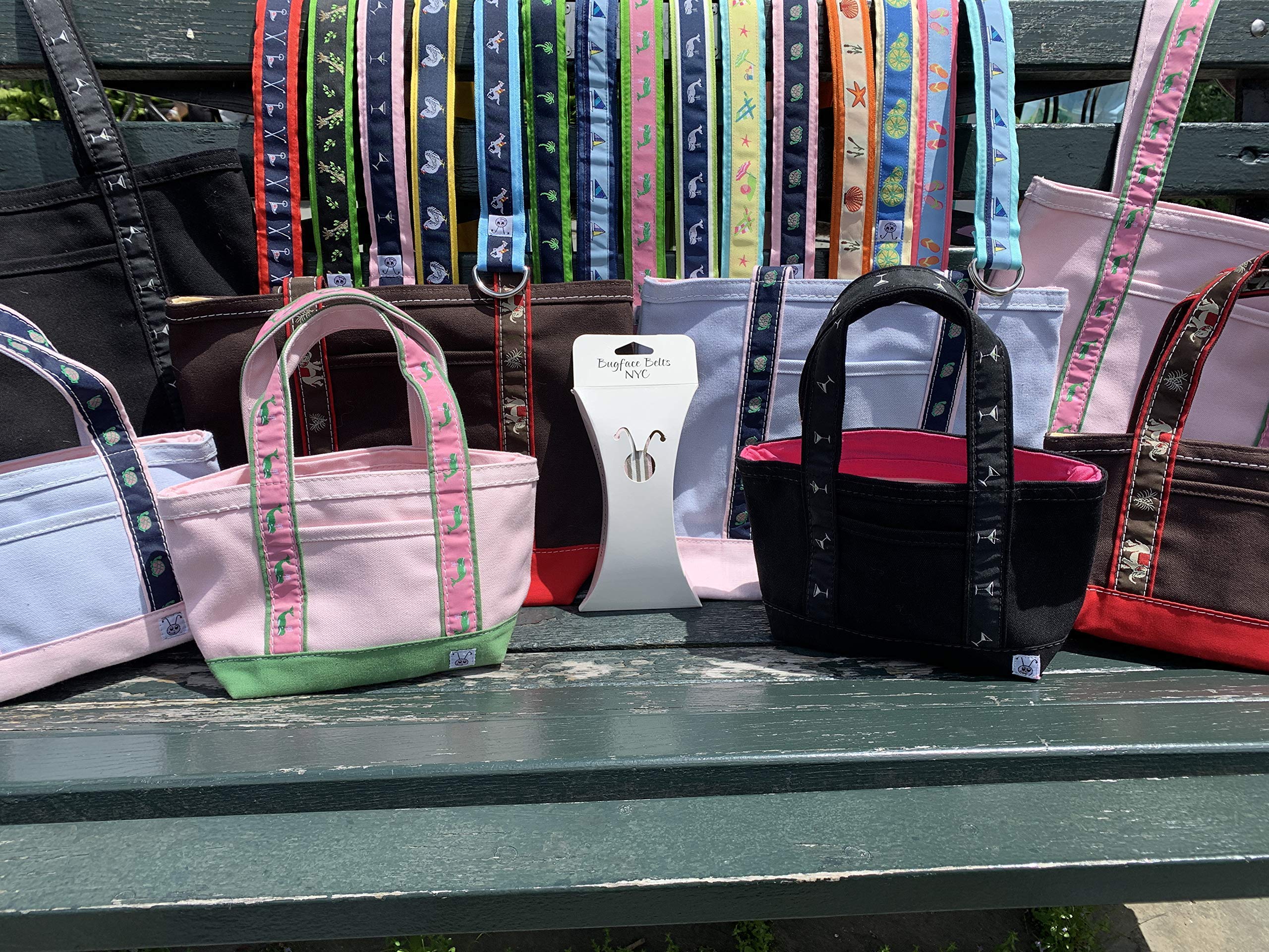 Bugface Belts NYC - The Pines Preppy Shoulder Tote Bag for Women, Stylish Canvas Tote Purse with Adjustable Strap, Perfect for Work, School, Shopping & Travel Accessories