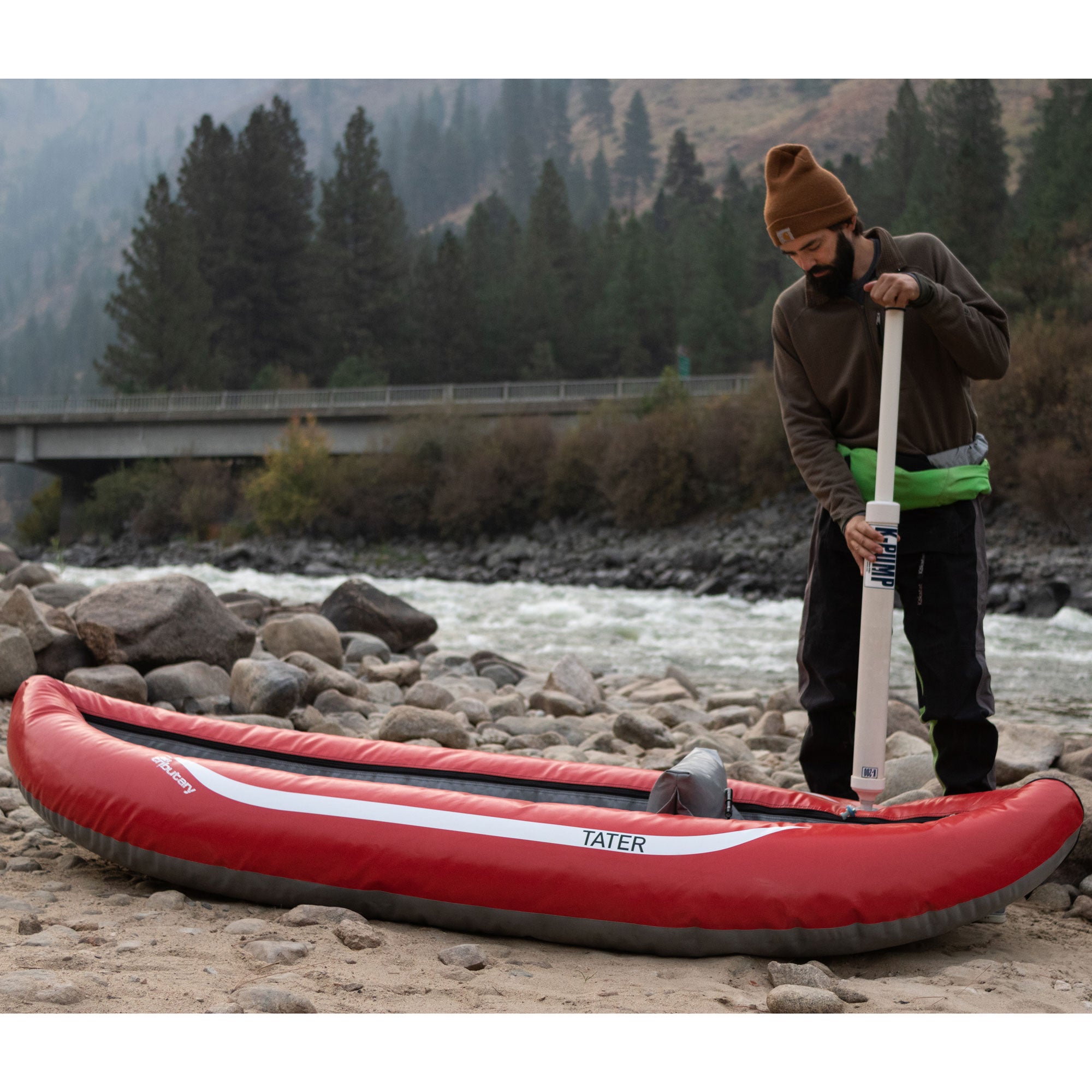 AIRE Tributary Tater Inflatable Kayak - Lightweight Portable 2-Person Kayak for Camping, Fishing & River Adventures