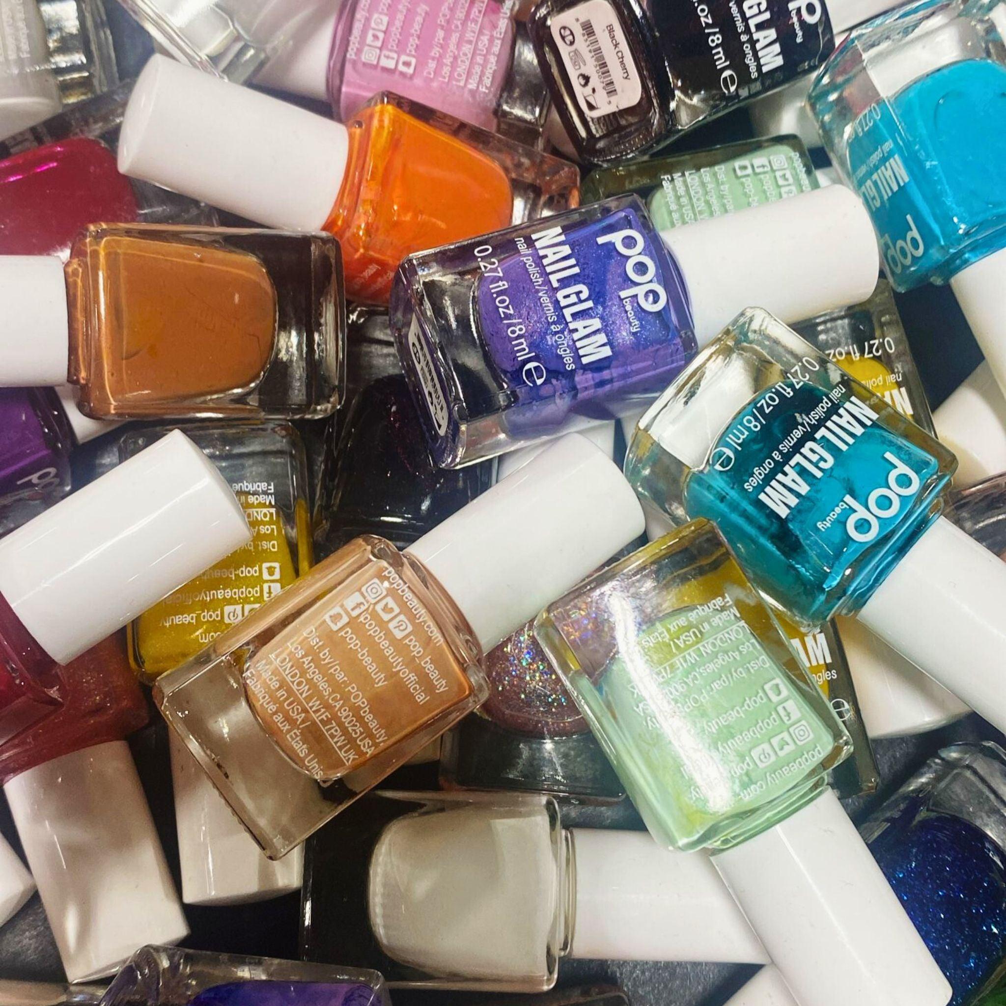 Pop Beauty Nail Glam Nail Polish Set - 50 Pcs Assorted Colors (0.27OZ Each) - Long Lasting & High Shine Nail Polish for Women - Perfect for Salon, Home Manicure & Party Nail Art