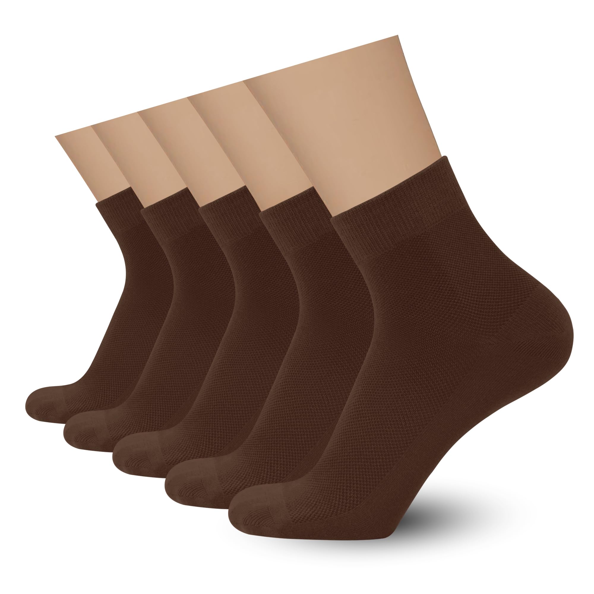 Breathable Rayon Bamboo Ankle Socks for Men - 5 Pairs Thin Quarter Athletic Casual Mesh Socks | Comfortable & Lightweight for Running, Gym, Work & Daily Wear
