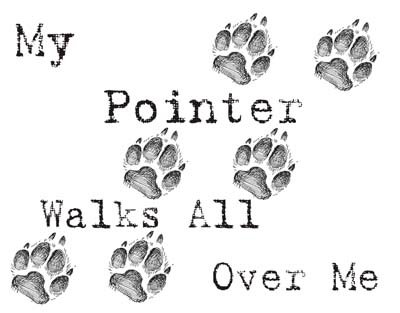 Cahoon's Closet My Pointer Walks All Over Me Funny Dog Lover T-Shirt - Perfect Gift for Pet Owners & Dog Walkers