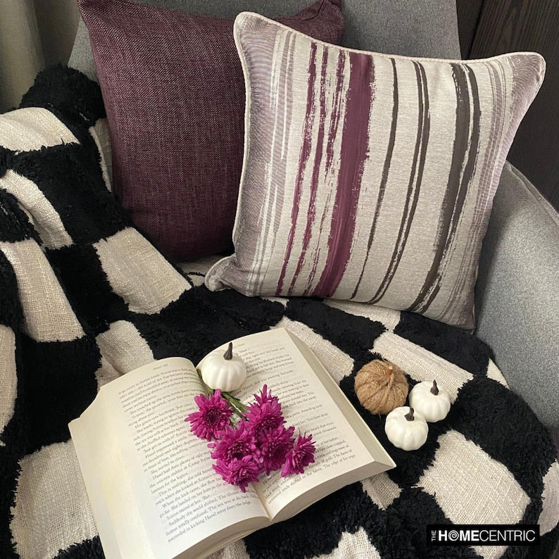 Berry Martini Purple Silk Throw Pillow Cover - Elegant Home Decor for Living Room, Bedroom & Sofa - Soft Luxury Cushion Cover for Modern Interior Design