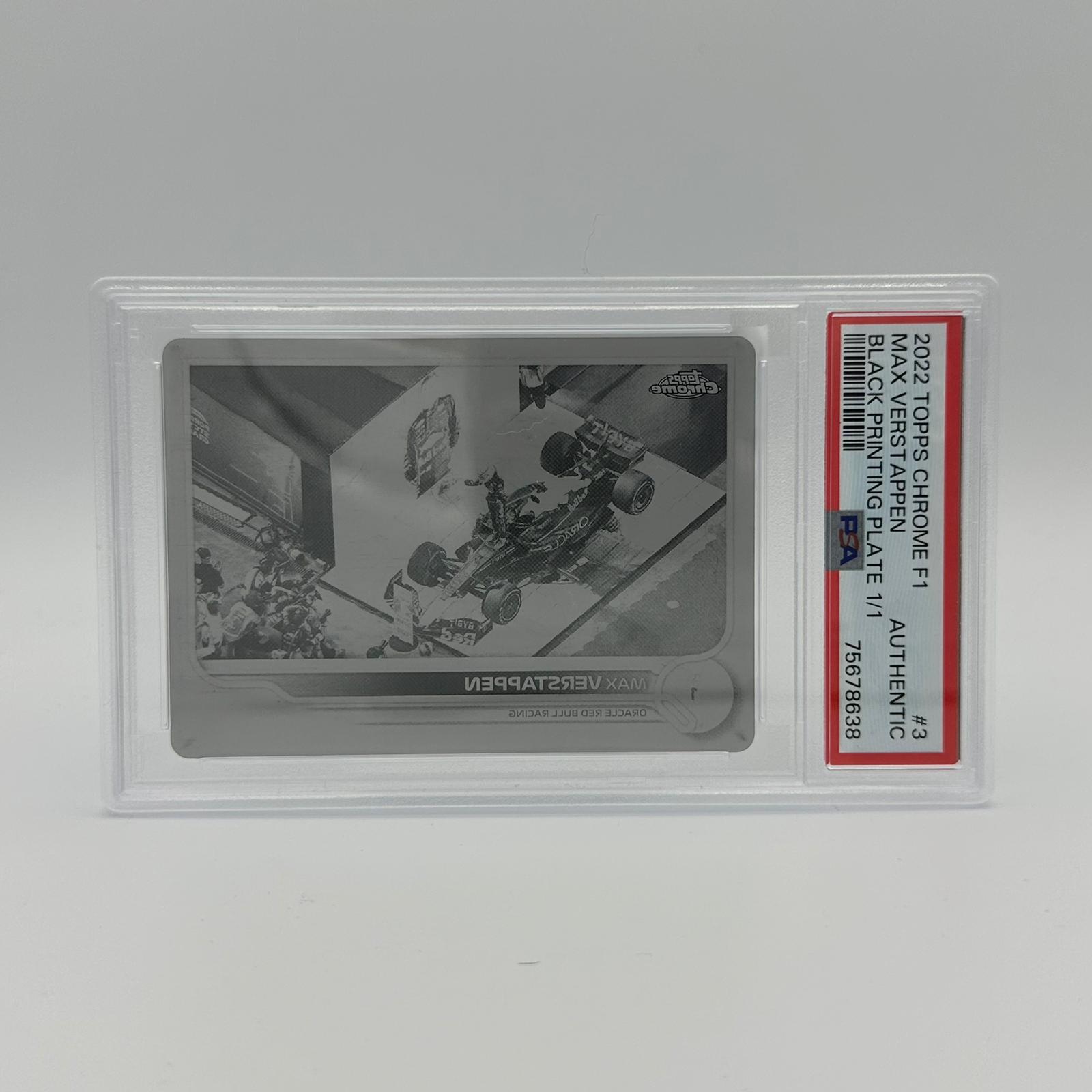PSA Authentic Max Verstappen #3 Black Printing Plate - Rare Collectible for F1 Fans, Sports Memorabilia Display & Racing Enthusiast Gifts