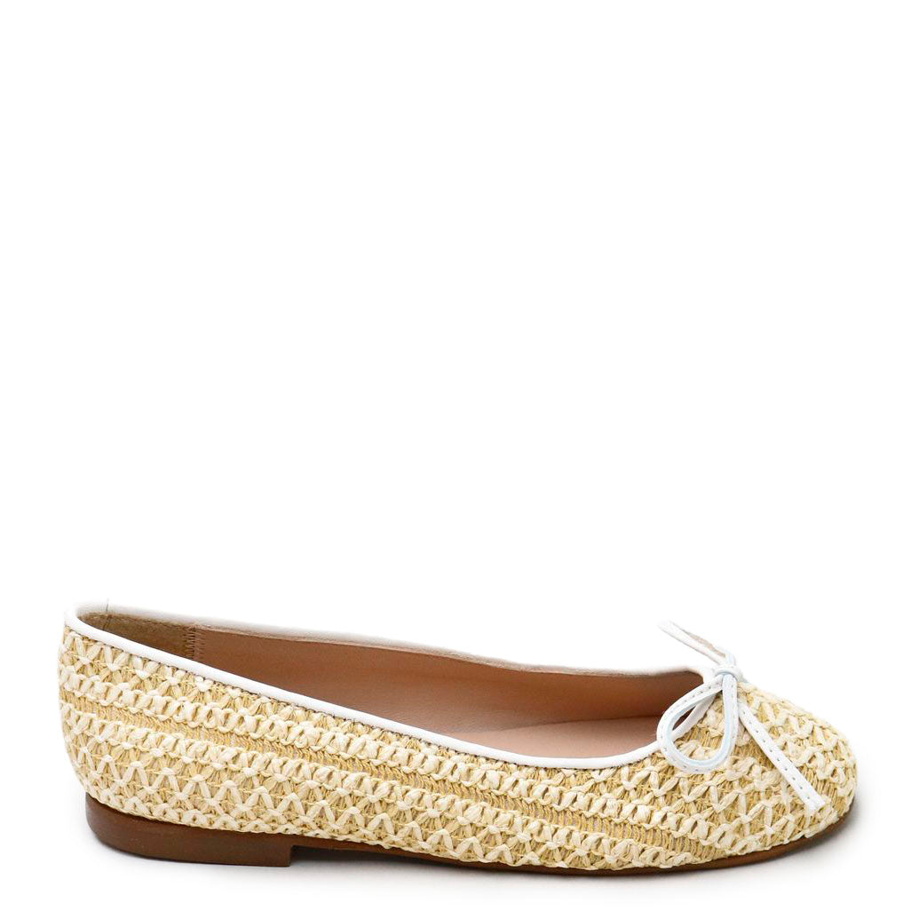 Elegant Wicker Weave Bow Flats - Comfortable Women's Casual Shoes for Spring & Summer - Perfect for Beach, Garden, and Outdoor Weddings
