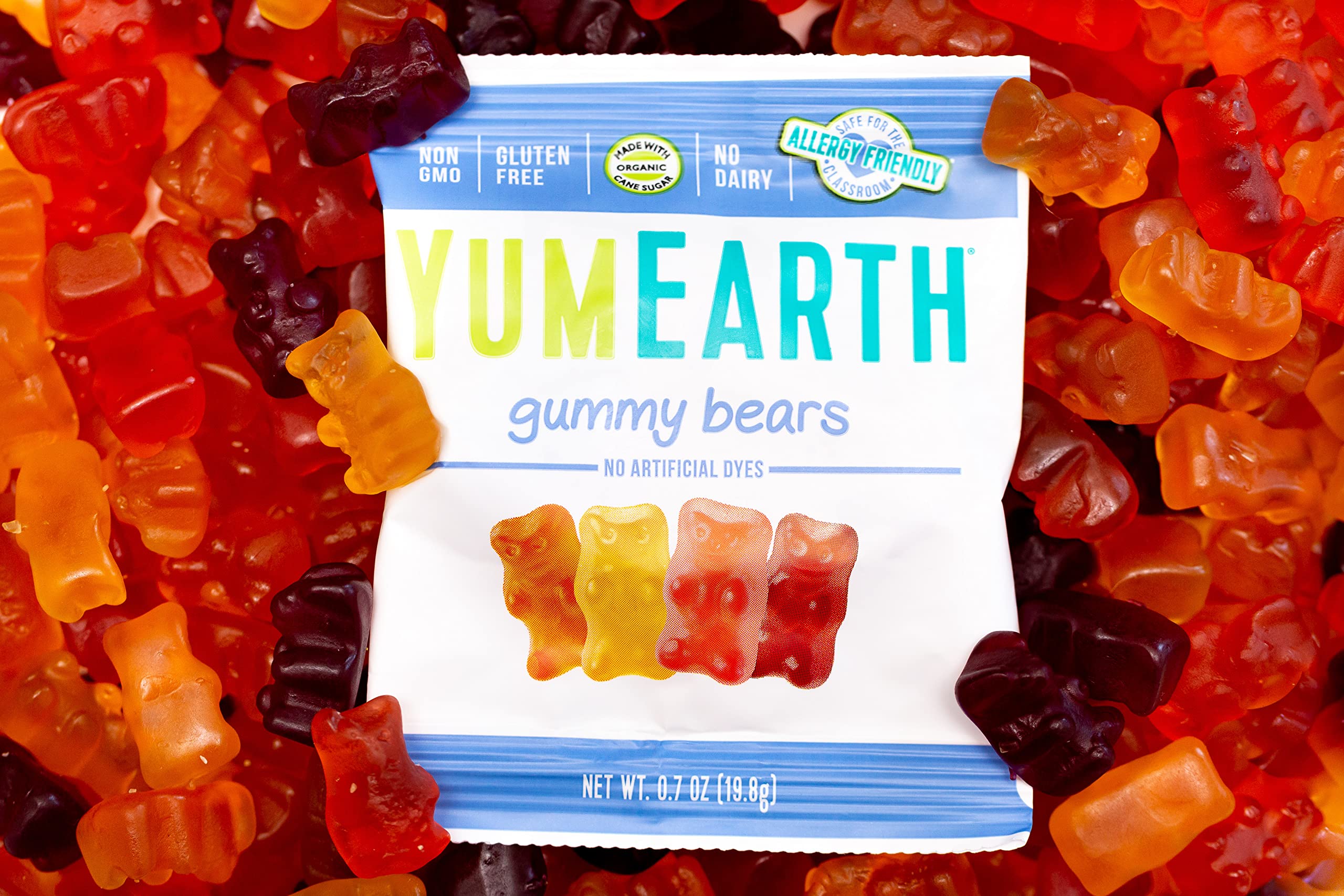 YumEarth Gluten Free Gummy Bears - 5 Pack (99g) | Assorted Natural Fruit Flavors | Vegan & Allergy Friendly Candy | Perfect for School Lunches, Birthday Parties & Movie Nights