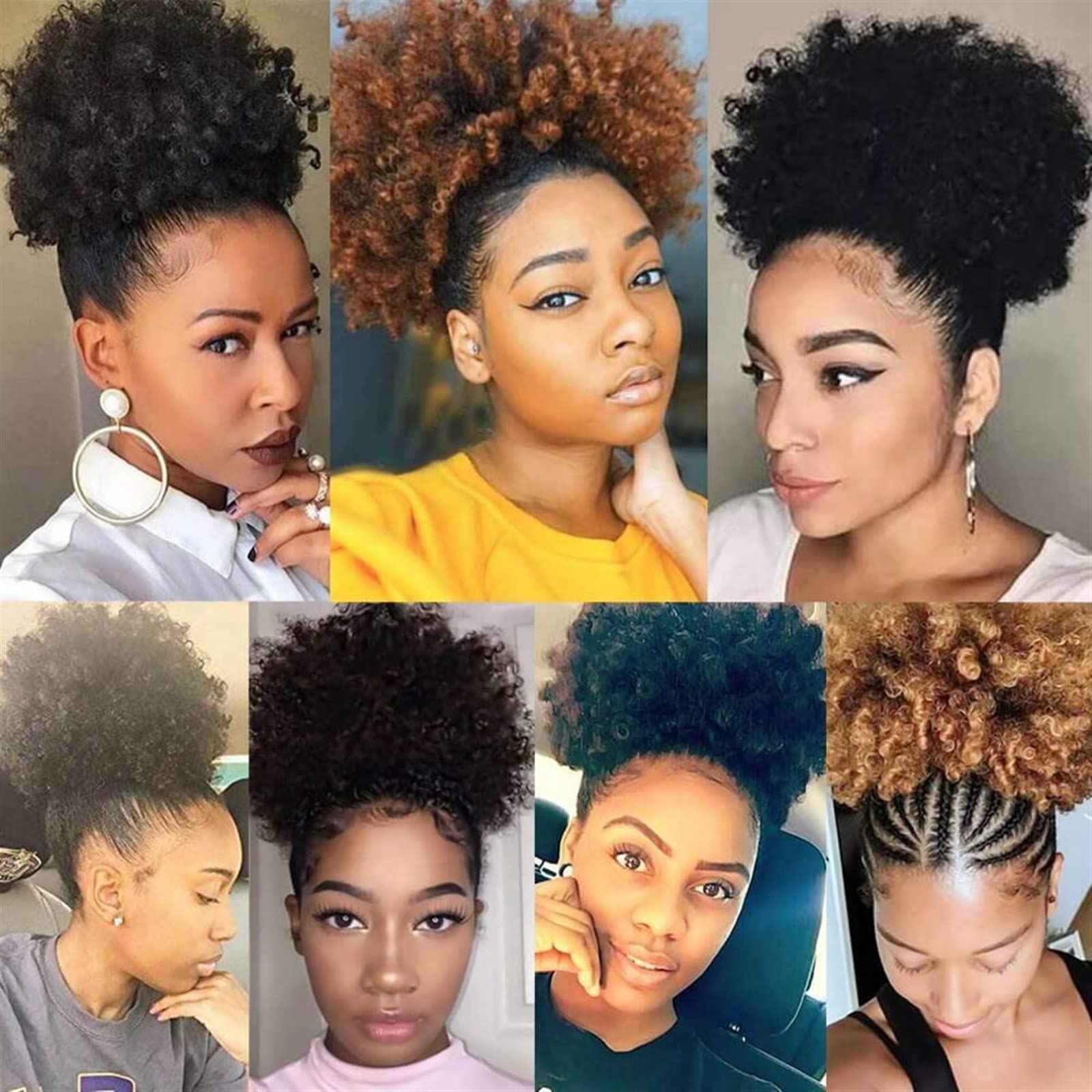 Women's Synthetic Afro Puffs Hair Bun - Drawstring Ponytail & Updo Extension for Short Curly Hair (Color: Q9 33) | Perfect for Daily Wear, Parties & Cosplay