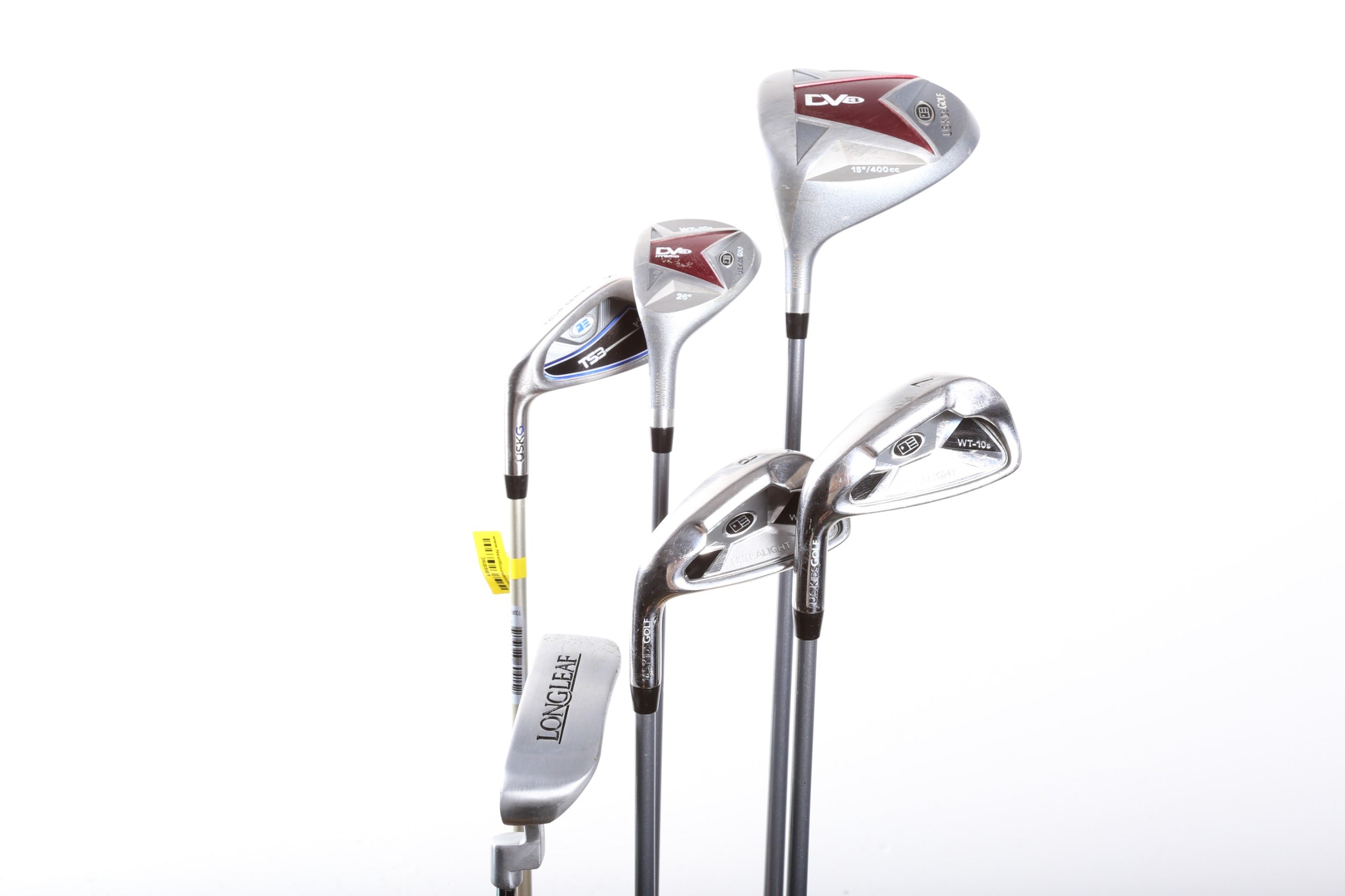Lefty US Kids Golf U/L 60 Blue/Black/Grey Driver, 4H, 5I, 7I, PW, Putter Set - Complete Left-Handed Junior Golf Clubs for Beginners - Perfect for Youth Golf Training & Tournament Play