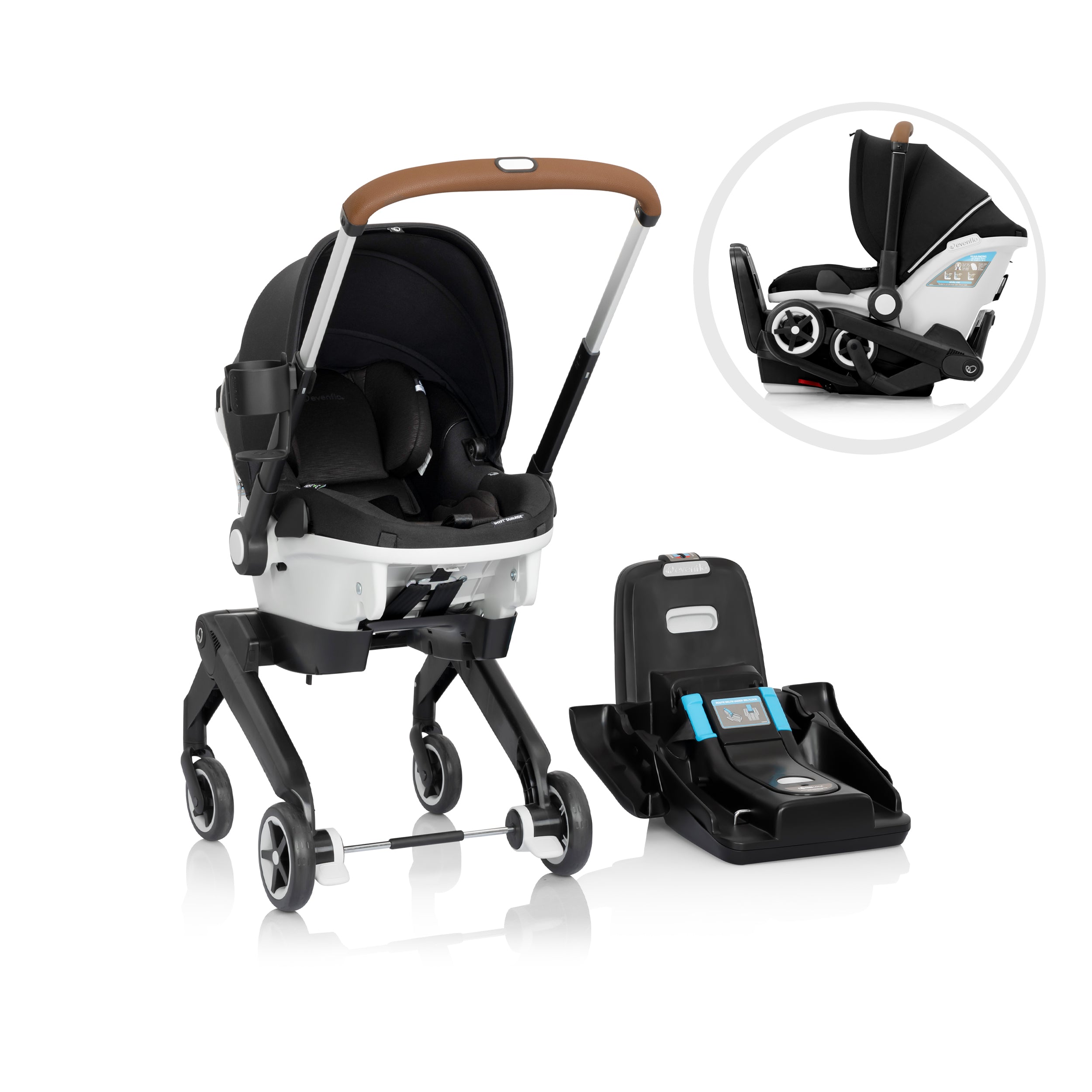 Evenflo Gold Shyft DualRide Infant Car Seat & Stroller Combo with Extended Canopy - Safe Travel System for Newborns | Perfect for Shopping, Air Travel & Daily Outings (Damaged Box)
