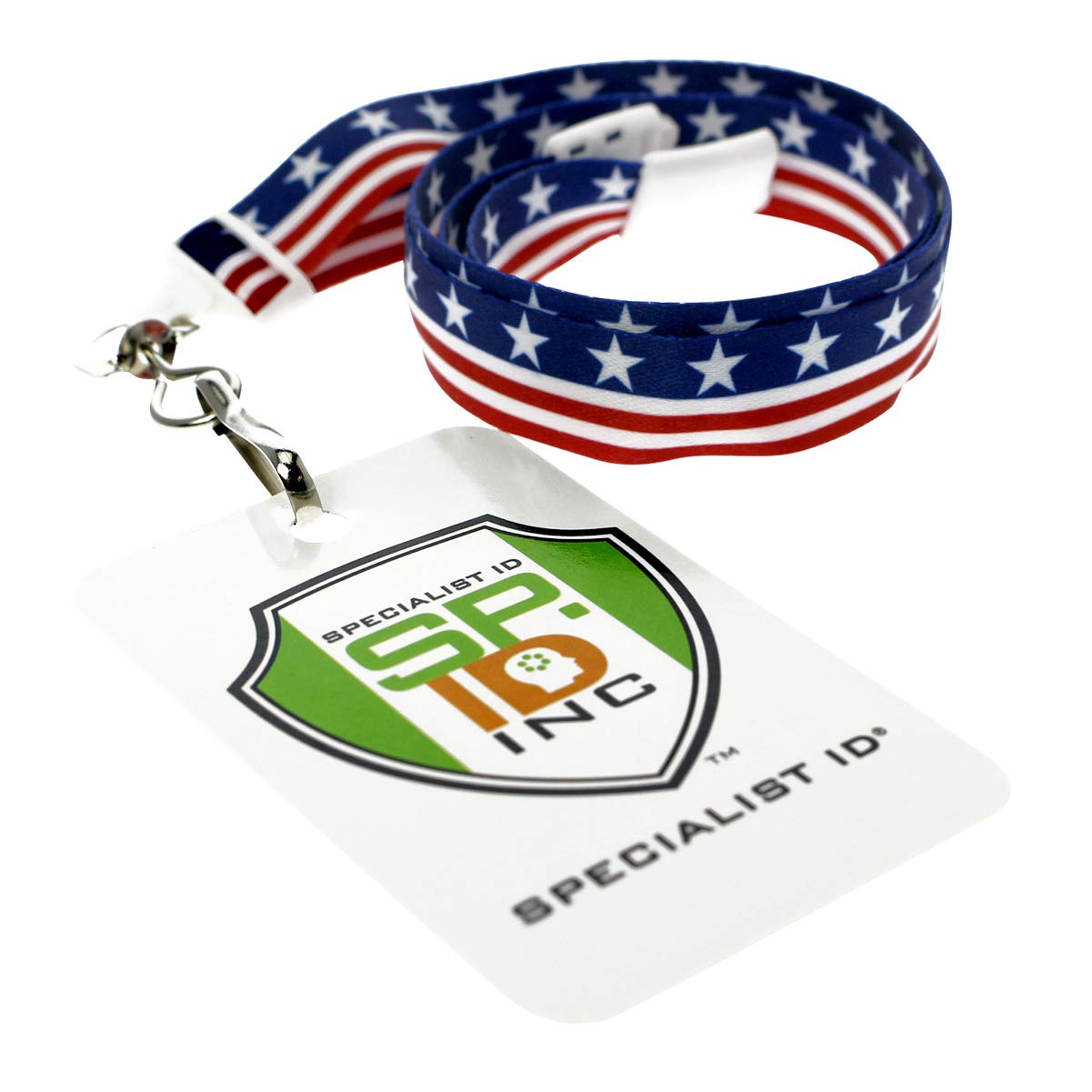 USA Flag Lanyard 100 Pack - Breakaway ID Badge & Key Holder for 4th July - Office, School, Events