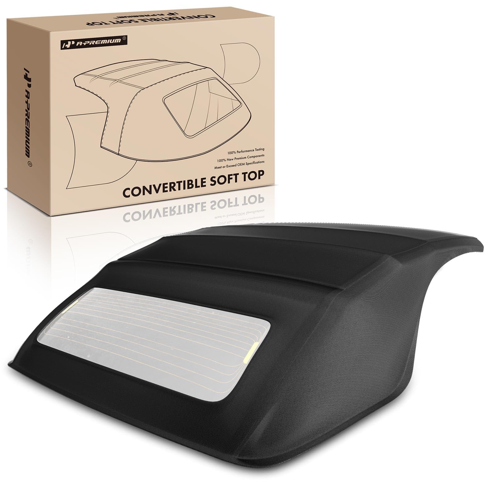 Premium Black Convertible Soft Top Replacement for Ford Mustang 2005-2014 - High-Quality Convertible Fabric with Glass Window - Perfect for Road Trips & Sunny Day Drives