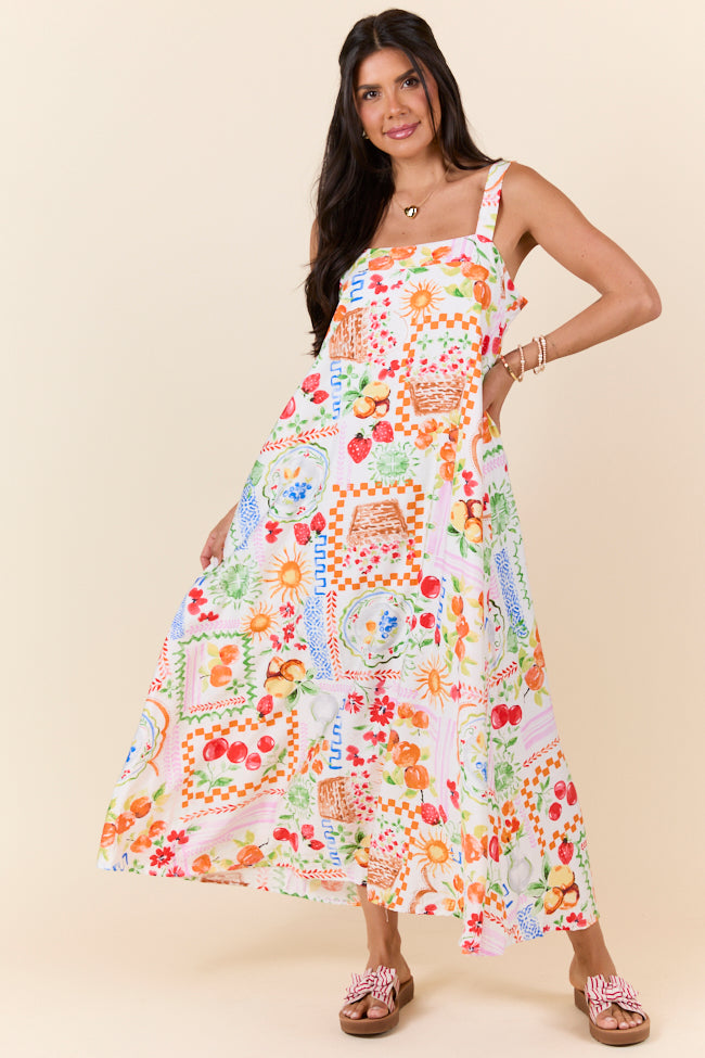 Sunkissed Zest Floral Print Summer Maxi Dress for Women - Beach Vacation, Garden Party & Casual Outfit