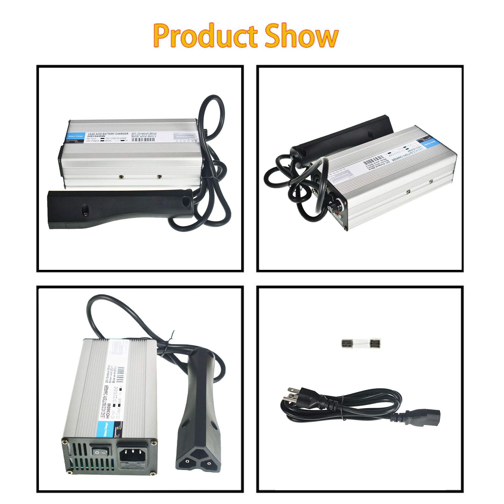 48V 6A Golf Cart Battery Charger for EZGO Club Car Yamaha - Fast Charging for Golf Carts