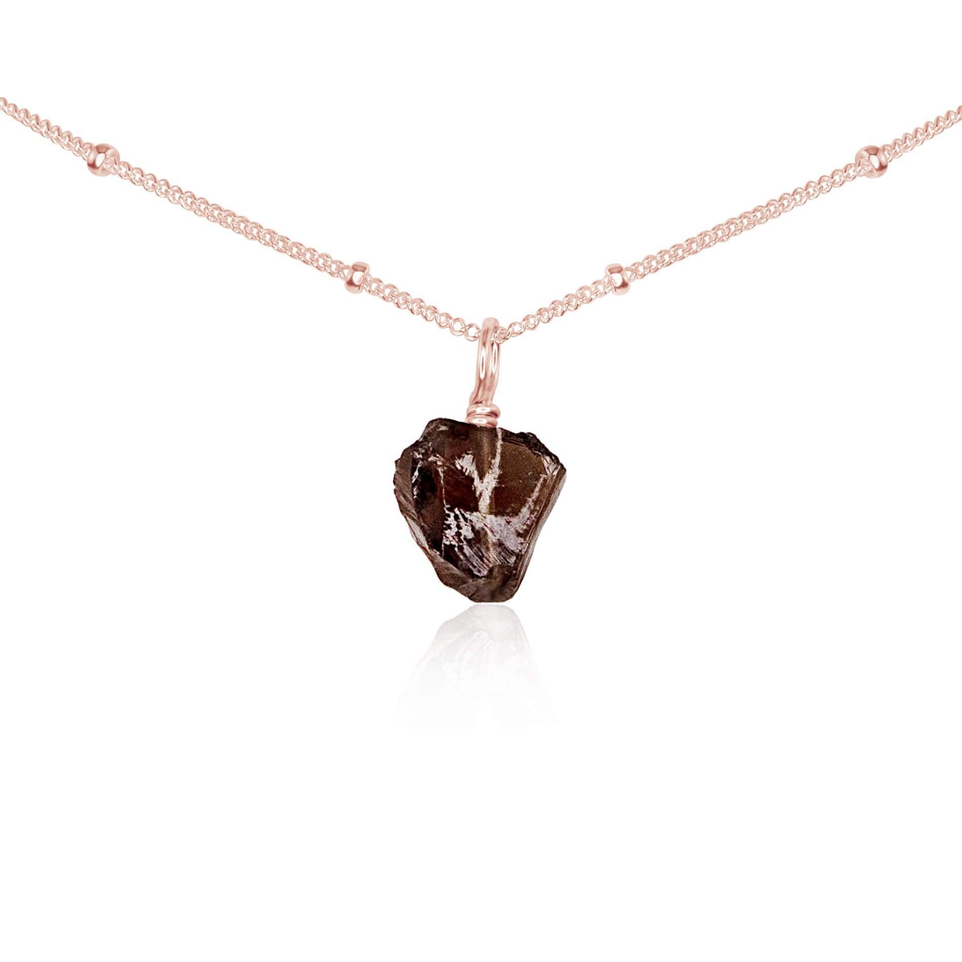 Natural Smoky Quartz Gemstone Pendant Necklace - Elegant Choker for Women | Perfect for Boho Jewelry, Spiritual Healing & Everyday Fashion Accessories