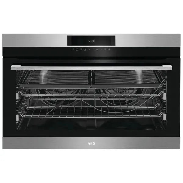 AEG 90cm SenseCook Pyrolytic Built-In Oven - Self-Cleaning Electric Oven with Advanced Cooking Technology for Modern Kitchens | Perfect for Baking, Roasting & Family Dinners