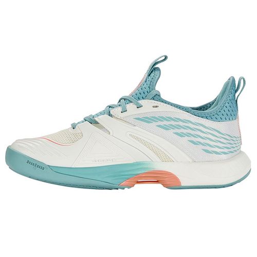 K Swiss SpeedTrac Women's Tennis Shoes - White & Blue Athletic Shoes for Women - Lightweight Comfortable Court Sneakers for Tennis, Running & Gym Workouts