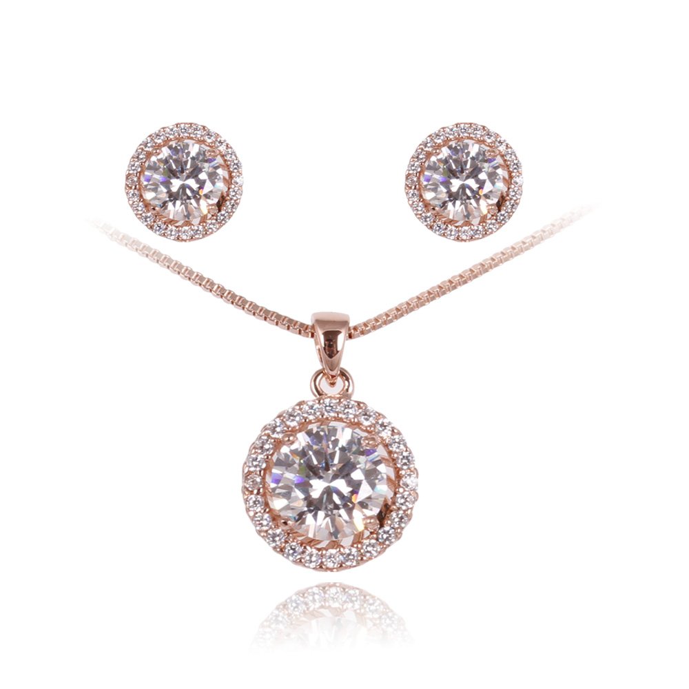 FAIRY COUPLE Women's Wedding Jewelry Set - Cubic Zirconia Bridal Necklace & Earrings for Engagement, Anniversary & Special Occasions | Elegant Gift for Bride, Girlfriend & Loved Ones