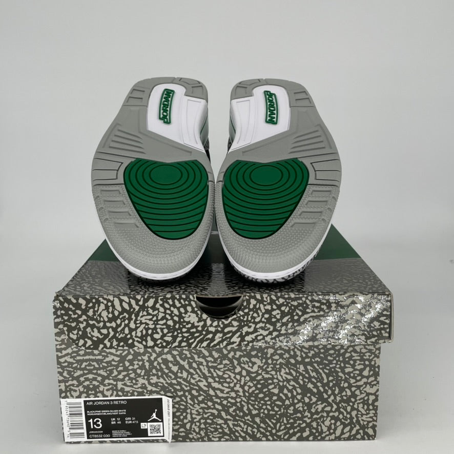AIR JORDAN 3 Retro Pine Green Men's Basketball Shoes Size 13 - CT8532-030 | Authentic Sneakers for Casual Wear & Street Style