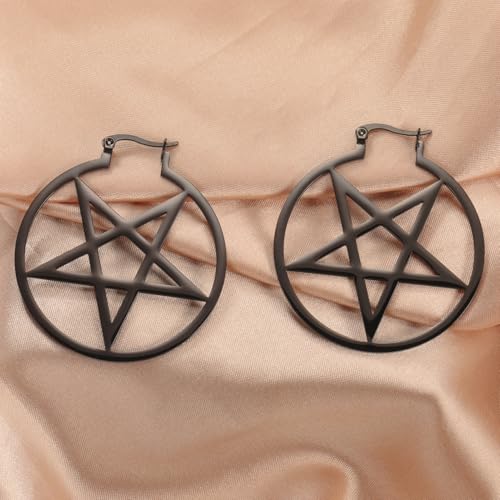 pentacle in circle, black