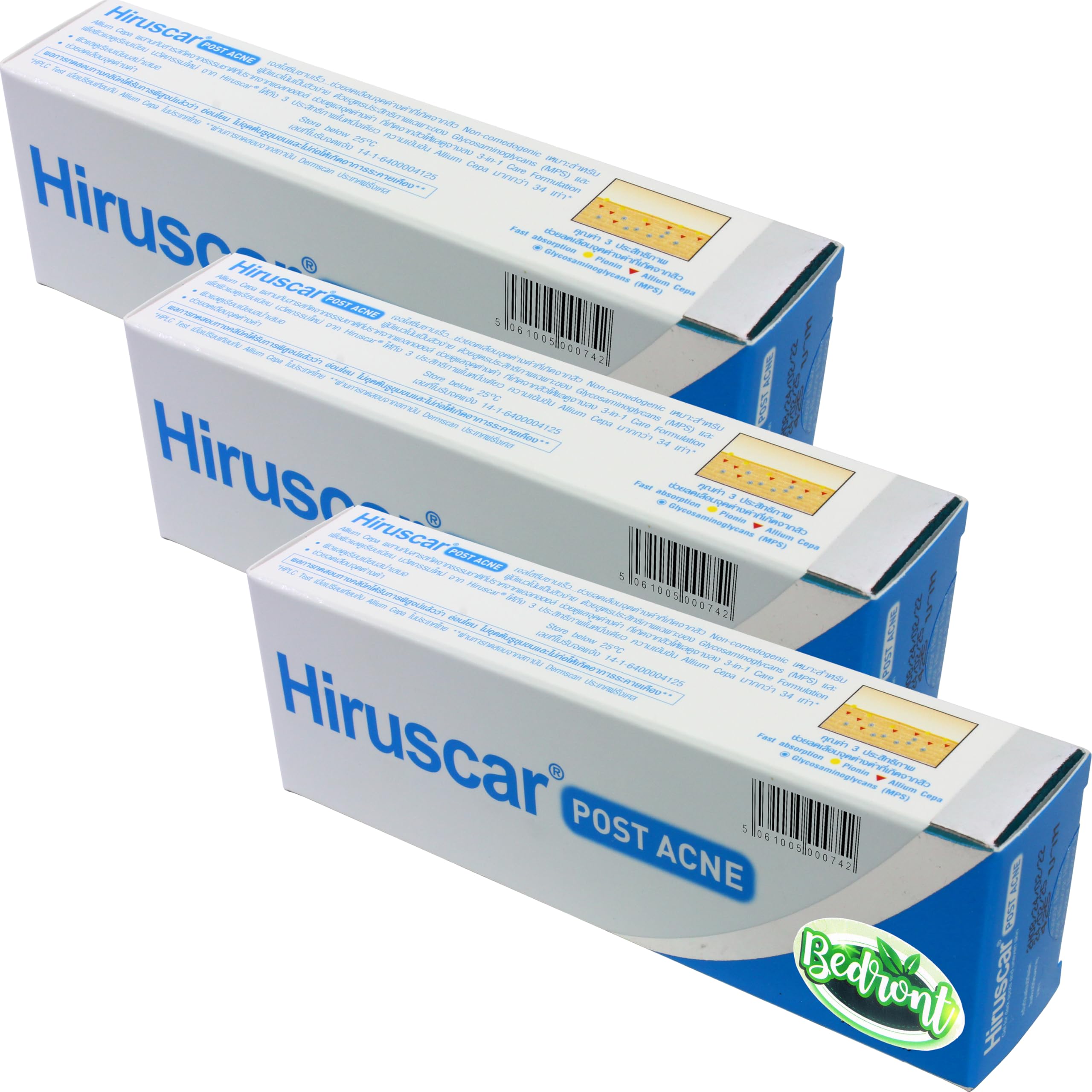 Hiruscar Post Acne Scar Gel - 3 Pack (3 x 10g) for Dark Spots, PIH Marks & Uneven Skin Tone | Fades Acne Scars & Improves Skin Texture | Perfect for Daily Skincare Routine & Post-Breakout Care
