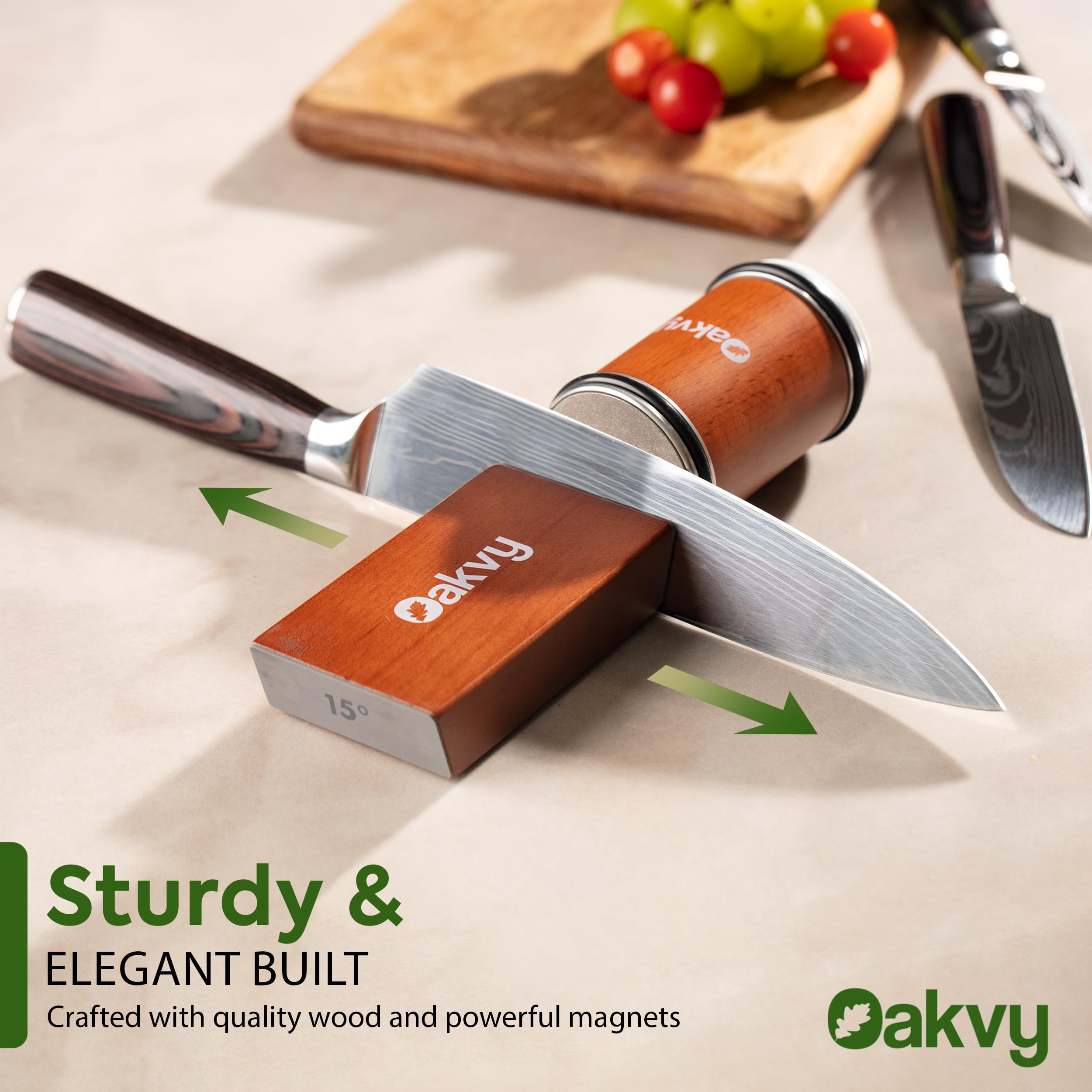 Professional Rolling Knife Sharpener with Diamond & Ceramic Discs - Multi-Angle Magnetic Knife Sharpening Kit for Long-Lasting Edge - Perfect for Kitchen, Camping, and Outdoor Cooking