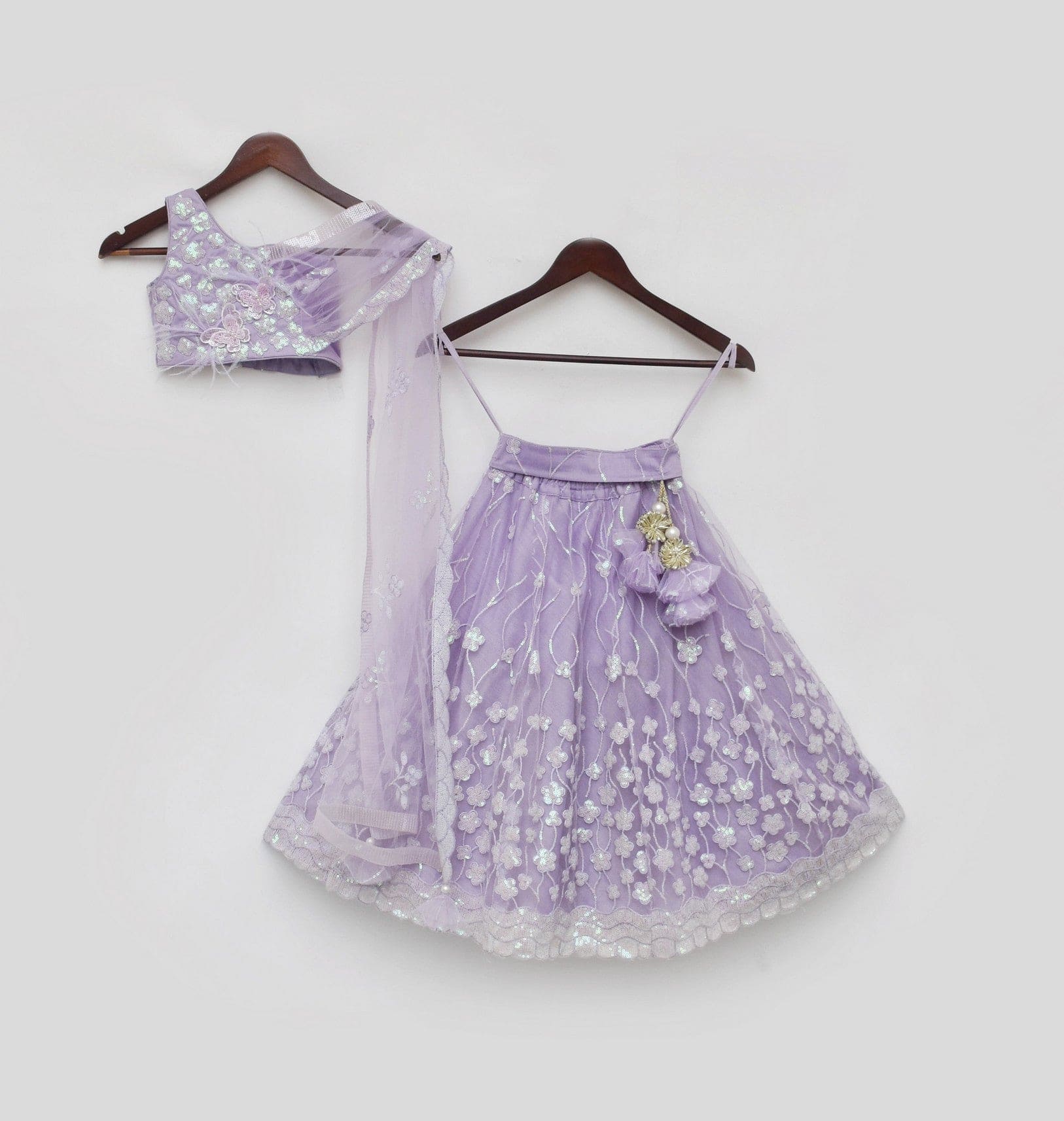 Pre Order: Lilac Embroidered Lehenga Choli Set for Women | Indian Bridal Wear & Wedding Guest Outfit | Perfect for Festivals, Sangeet & Mehendi Ceremonies