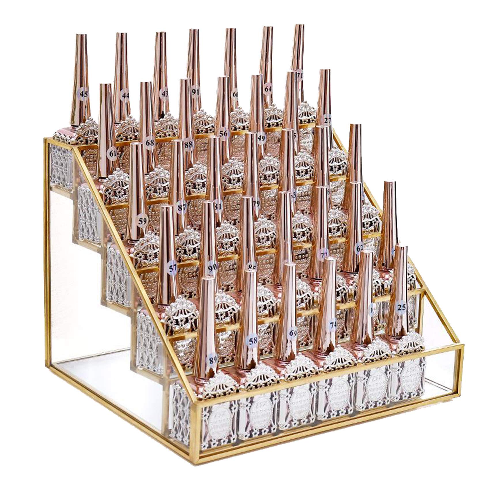 KYEEY 6-Tier Wall Mount Nail Polish Organizer - Acrylic Display Rack for Nail Polish, Essential Oils, Eyeglasses & Makeup Storage - Perfect for Salon, Bathroom & Bedroom Organization