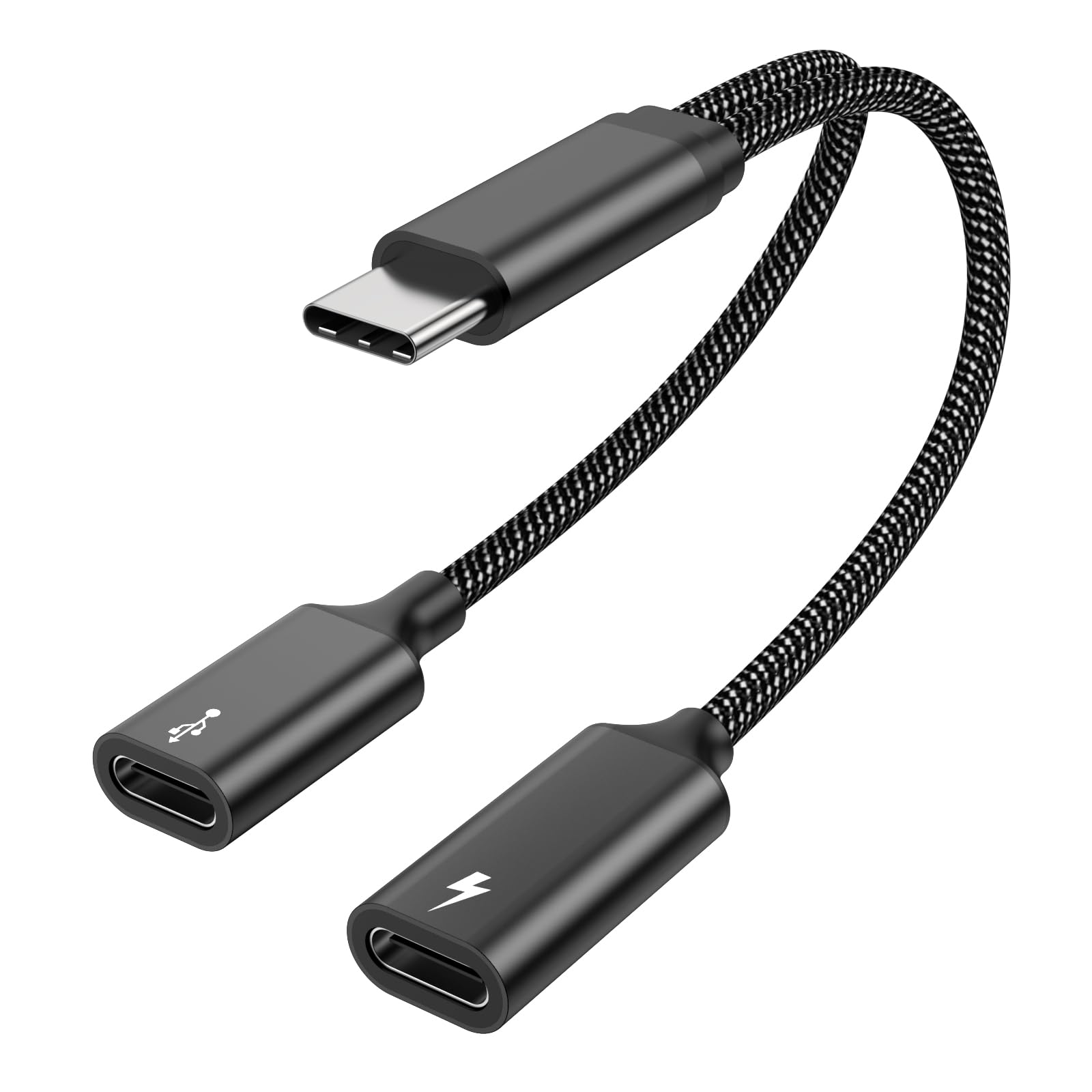 USB C Splitter Cable - USB C Male to 2 USB C Female Adapter - Dual Port USB C Hub for Charging & Data Transfer - Compatible with MacBook, Xbox One, PS5, Laptop - Perfect for Gaming, Work & Multi-Device Charging
