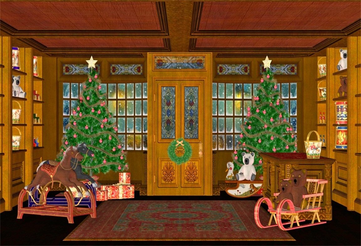 7x5ft Christmas Winter House Xmas Party Backdrop - Santa Claus, Beers & Wood Photography Background for Family, Kids & Adults - Perfect for Holiday Portraits, Studio Props & Video Drapes