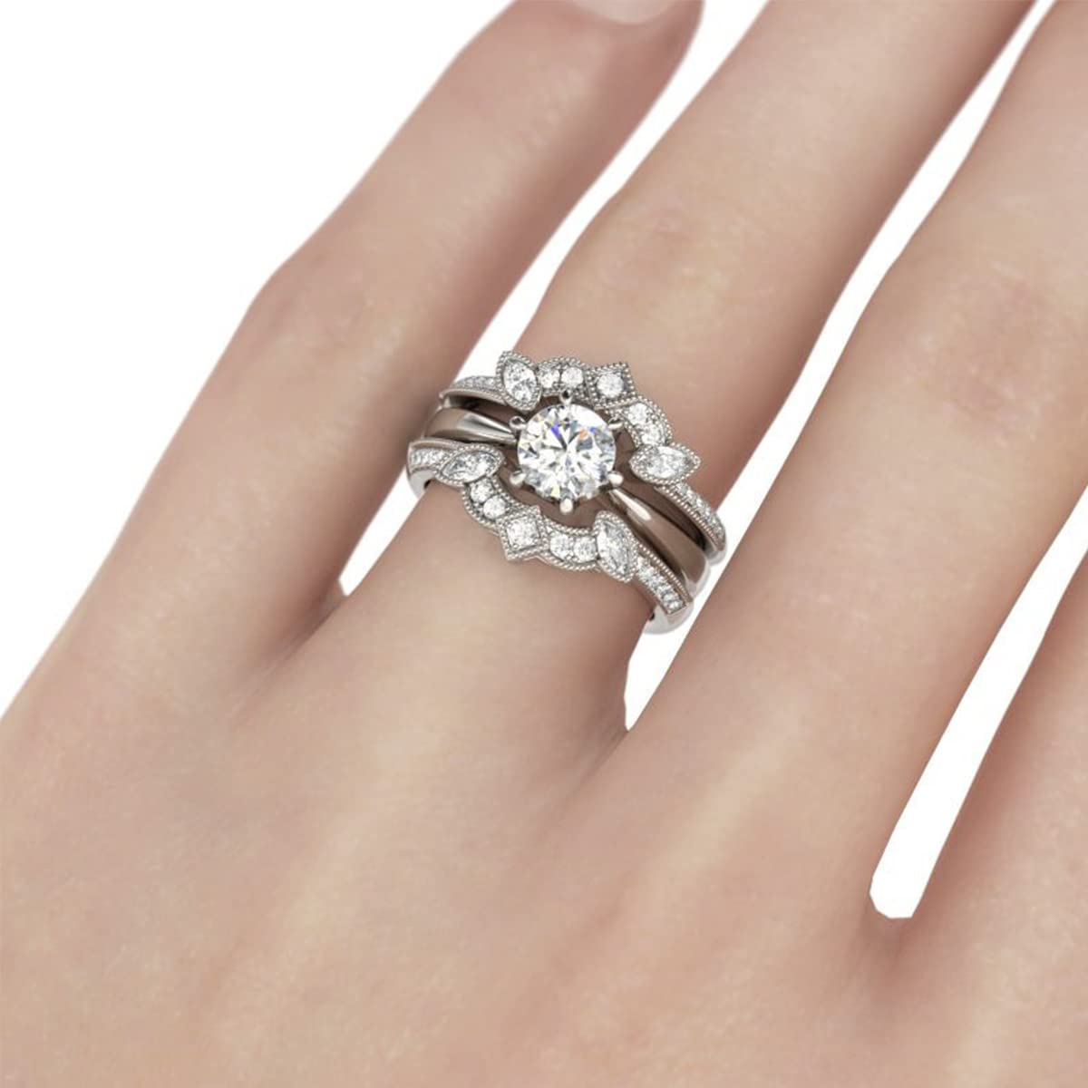 2.5ct Vintage Princess Cut Moissanite Engagement Ring - Art Deco Antique Wedding Bridal Set with Halo, Jewelry Gift Box | Perfect for Proposals, Anniversaries & Special Occasions
