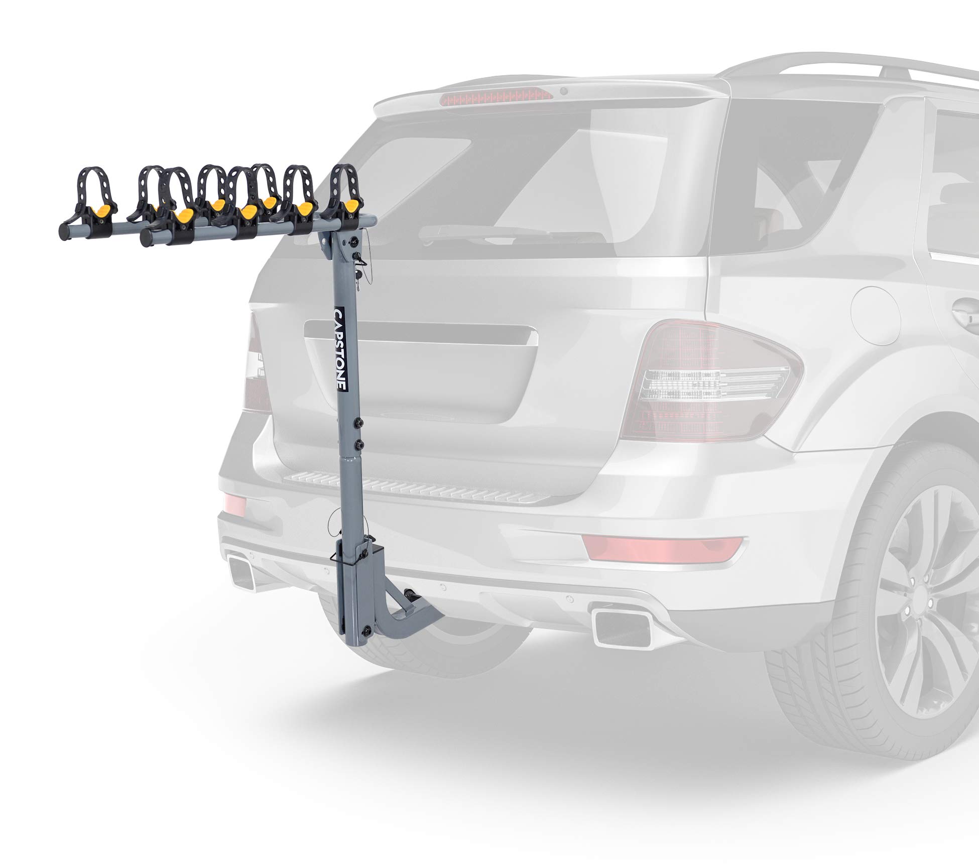 Capstone 4-Bike Hitch Mount Folding Bike Rack - Heavy Duty Carrier for SUVs, Trucks & Vans - Perfect for Road Trips, Camping & Outdoor Adventures