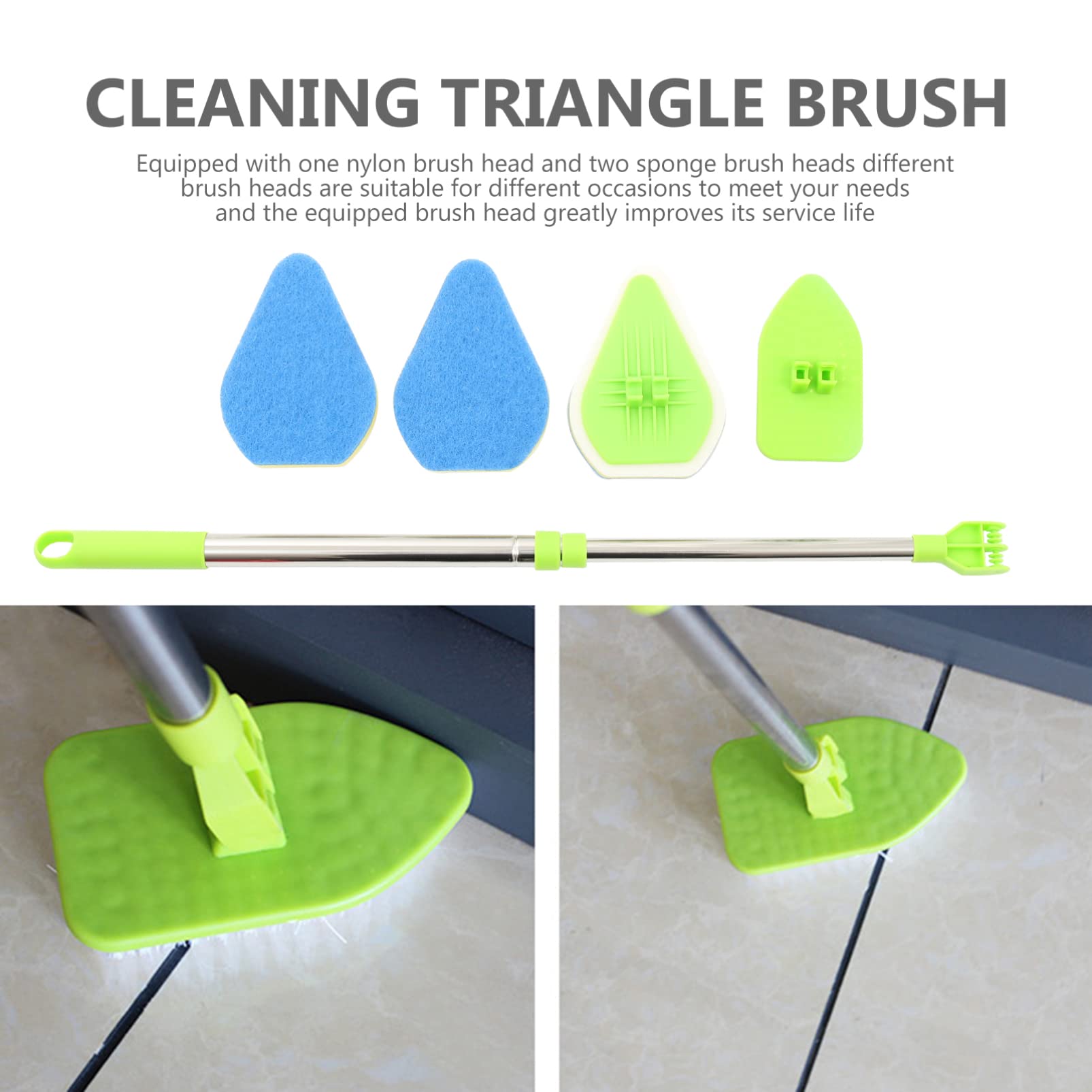 Zerodeko 1 Set Bathroom Cleaning Brush Kit - Extendable Handle, Grout Cleaner, Tile Sponge & Floor Scrubber for Deep Cleaning - Perfect for Showers, Tiles, Sinks & Household Surfaces