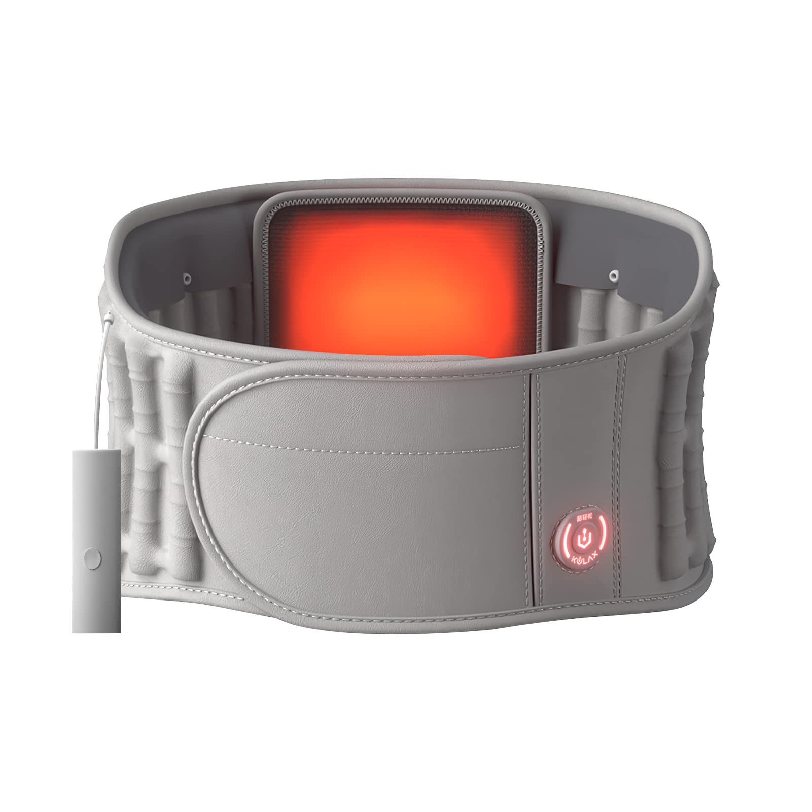 Graphene Heating Lumbar Support Belt for Back Pain Relief - Adjustable Lower Back Traction Device for Men & Women - Grey Posture Corrector - Perfect for Office Work, Driving, Gym & Daily Comfort