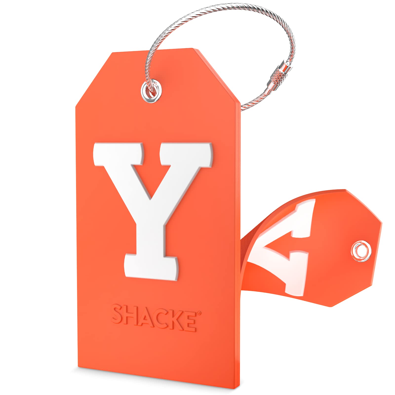 Shacke Initial Luggage Tag with Full Privacy Cover & Stainless Steel Loop - Personalized Letter Y - Durable Travel Accessory for Suitcases, Backpacks & Carry-Ons - Perfect for Airports, Business Trips & Vacations