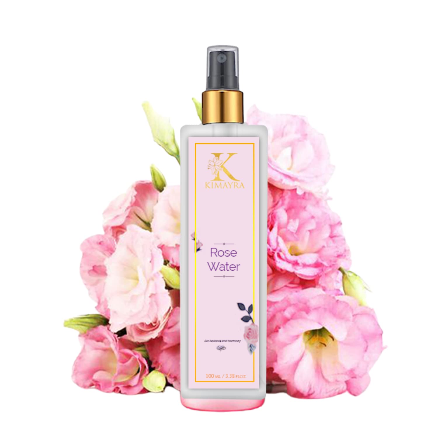 Kimayra Natural Rose Water Facial Spray | 100% Pure Organic Rose Hydrating Toner & Mist for All Skin Types - Oily, Dry & Sensitive | 100ml | Perfect for Daily Skincare, Makeup Setting & Refreshing Spritz