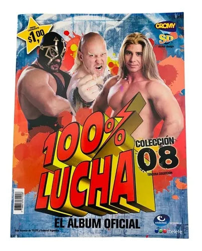 Authentic 100% Lucha Libre Sticker Collection Album from Argentina 2008 - Perfect for Wrestling Fans, Scrapbooking & Collectors